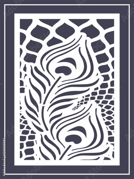 Obraz Laser cutting Design Patterns For Side Jali.