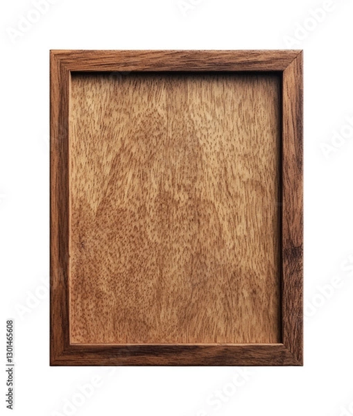 Fototapeta Rustic wooden frame for art display or decoration in home interiors, cut out