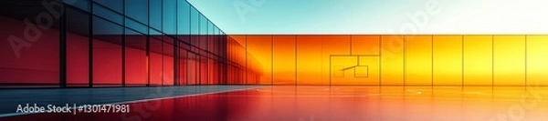 Fototapeta Abstract Basketball Court Design with Geometric Shapes and Vibrant Colors. Generative AI