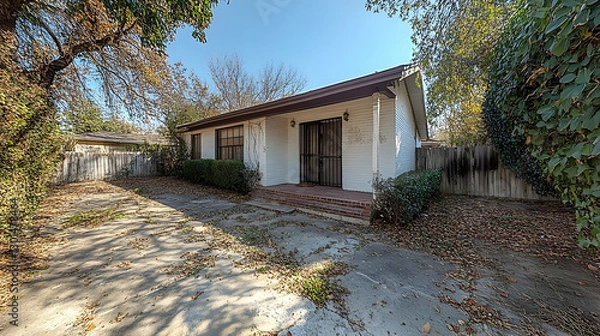 Fototapeta Suburban Home Exterior in Autumn