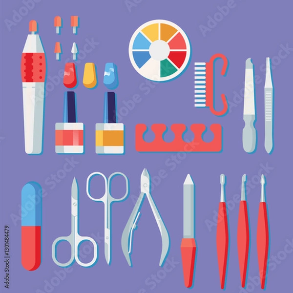 Obraz Surgical Instruments Set Illustration