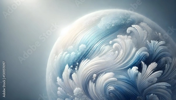 Obraz A smooth frost gradient blending icy blue, silver, and white, creating a crisp and elegant aesthetic