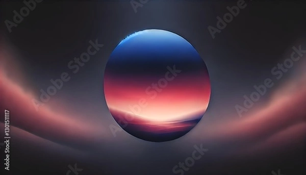 Fototapeta  A smooth twilight gradient blending deep indigo, soft pink, and warm orange, creating a serene and elegant aesthetic