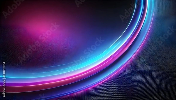 Obraz A futuristic color gradient with neon blue, electric purple and deep black - perfect for modern tech designs