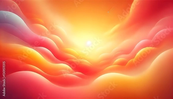 Fototapeta A soft color gradient with orange tones, pink and yellow for a warm, energetic atmosphere