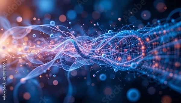Fototapeta Dynamic energy flow visualization digital abstract space data representation vibrant colors futuristic design