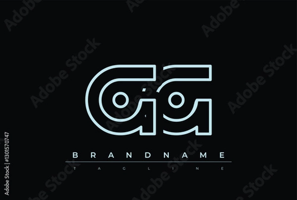 Obraz GG Technology Letter  Logo Template. This tech letter logo is a graphic mark that uses letters to represent a technology company.