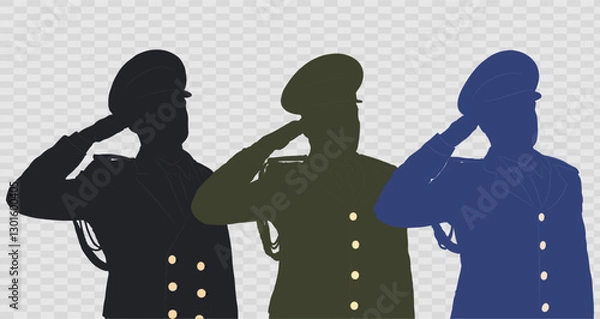 Obraz Azerbaijan Solders silhouette on transparent background. Vector