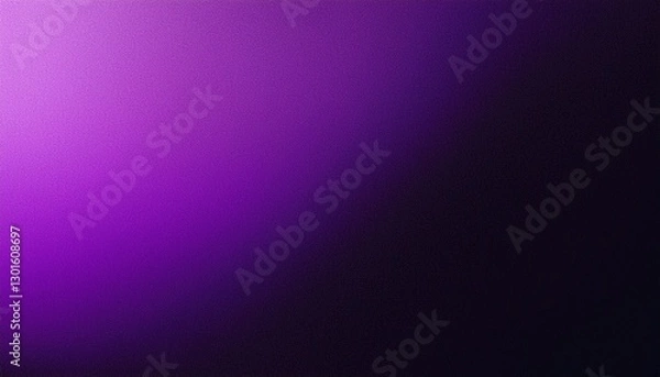 Fototapeta Glowing purple black grainy gradient background abstract dark banner header poster design noise texture effect, copy space