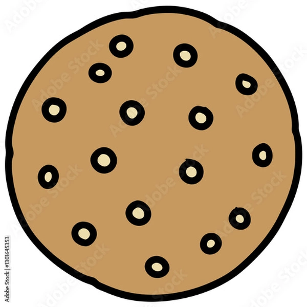 Fototapeta a single close-up illustration of a cookie with chocolate chips vector illustration