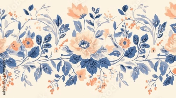 Obraz Delicate floral border pattern