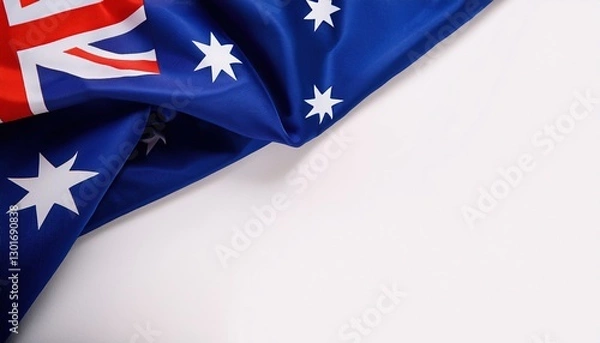 Obraz Australian flag draped on a white surface showcasing national pride and identity