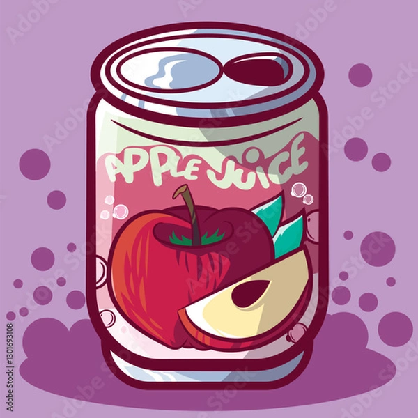 Obraz vector apple juice,juice refreshment,natural apple,fruit juice,editable vector,
