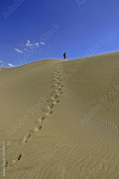 Fototapeta Walking Alone.The wonderful dunes of Maspalomas