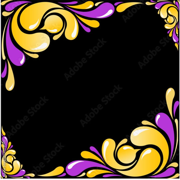 Fototapeta abstract floral background with frame