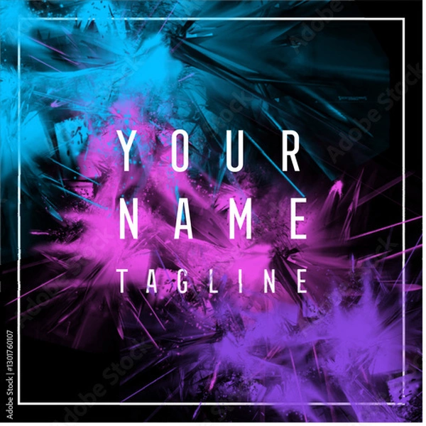 Fototapeta Modern, Minimalistic, Abstract, Neon Colored Dust Explosion Cover Template Design Vector Illustration