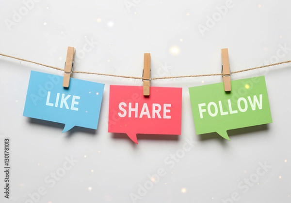 Fototapeta like share follow concept