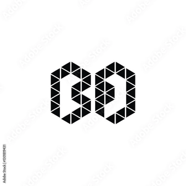 Fototapeta BD monogram logo design letter text name symbol monochrome logotype alphabet character simple logo