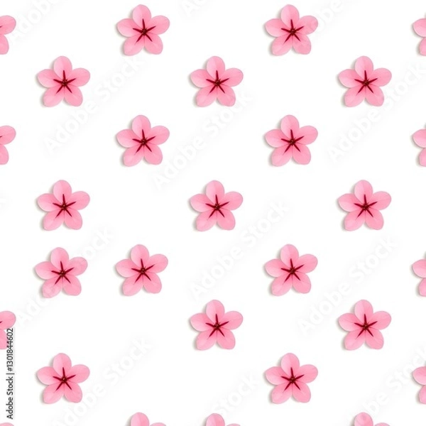 Obraz 흰색 배경에 벚꽃의 패턴