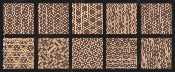 Obraz Interwoven Symmetry Collection: A Dance of Golden Lines on a Deep Canvas