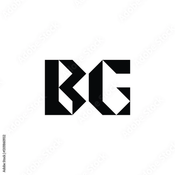 Fototapeta BG monogram logo design letter text name symbol monochrome logotype alphabet character simple logo