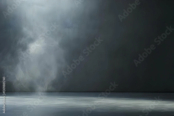 Fototapeta Abstract Background Image - Dark Room, Smoke, Light, Floor, Empty Space, Texture, Wall, Shadow, Gray, Abstract