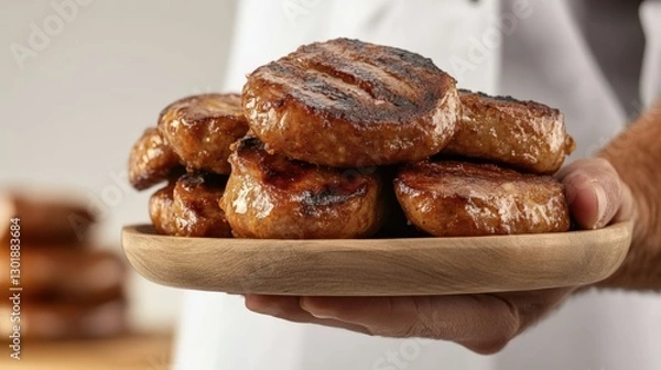 Fototapeta Grilled meat delights kitchen food photography culinary environment close-up view taste sensation