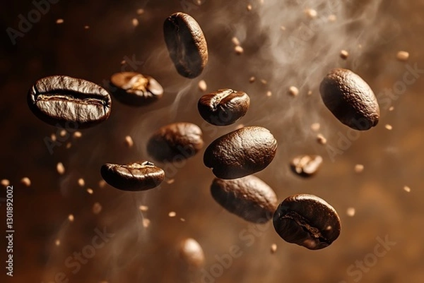 Fototapeta Coffee Beans in Motion - A Stunning Visual