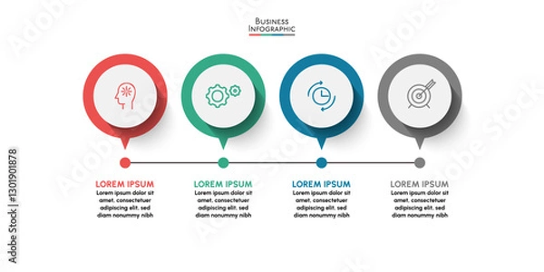 Obraz Business data visualization. timeline infographic icons designed for abstract background template
