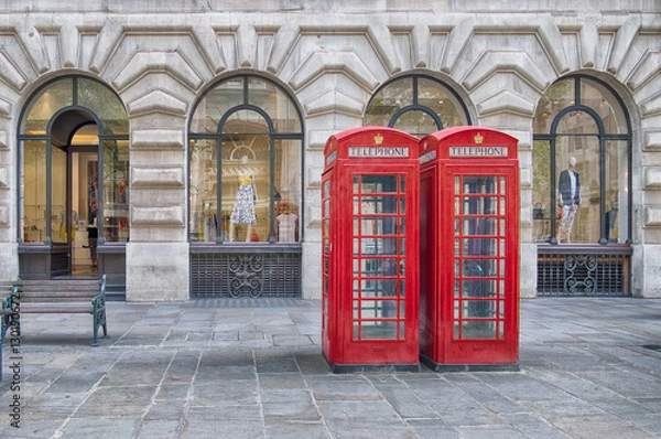 Obraz red phone boxes