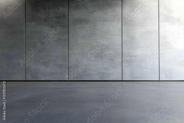 Fototapeta 3D Illustration Empty Concrete Room Background Wall Floor Space Gray Minimalist