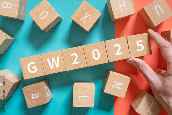 Obraz GW2025と書かれたブロック