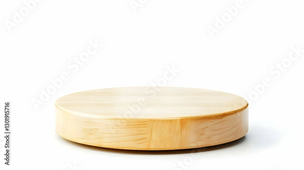 Fototapeta 3D Illustration Empty Round Wooden Podium on White Background