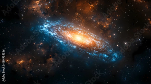 Fototapeta Spiral galaxy in deep space