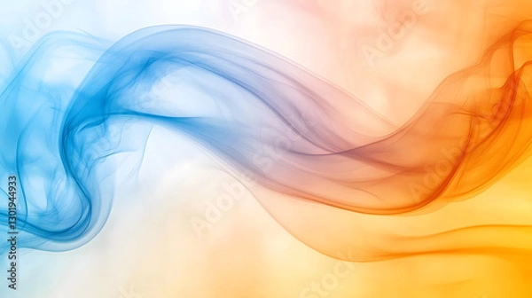 Fototapeta A gentle blend of blue and orange waves flowing seamlessly across the image.
