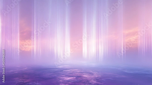 Fototapeta Soft, glowing beams of light spreading through the sky.