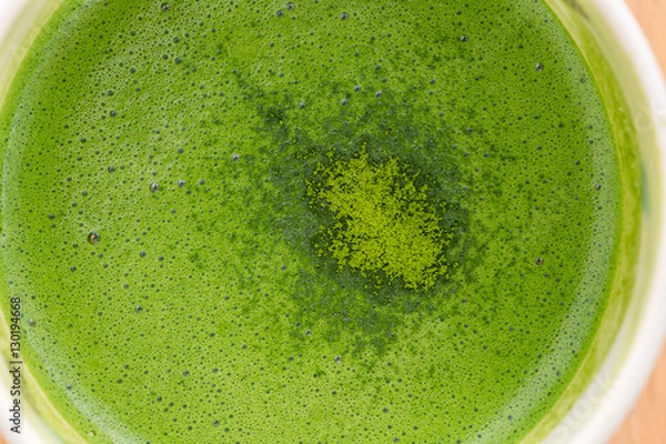Obraz Close up Greentea matcha latte background
