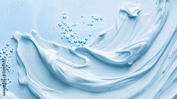 Fototapeta Flowing blue waves creating an abstract and serene visual experience.