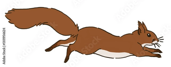 Fototapeta 走るリスのイラスト