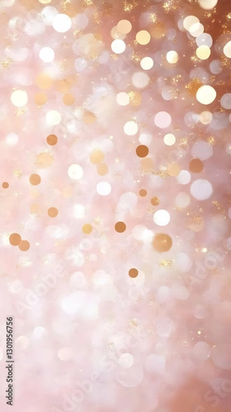 Fototapeta Abstract Background Pink Gold Glitter Bokeh Lights Illustration