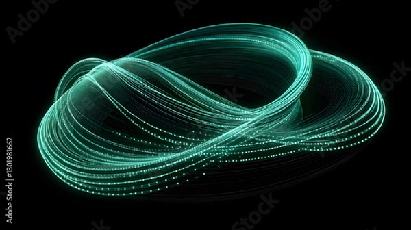 Fototapeta Gentle, flowing green light creating a peaceful and tranquil atmosphere.