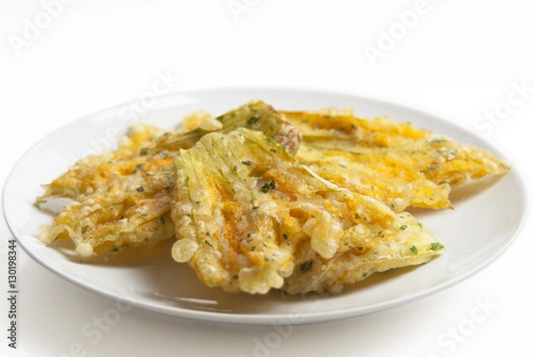 Fototapeta fiori di zucca fritti in pastella