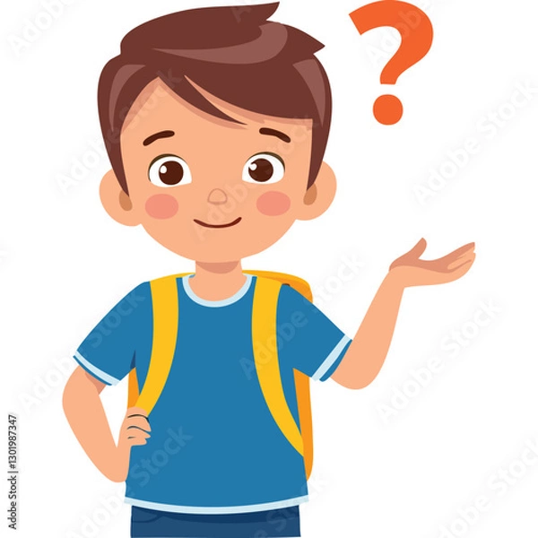 Obraz Portrait of a boy with a thinking gesture