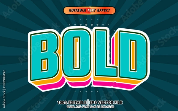 Fototapeta 3d bold retro layer text effect template