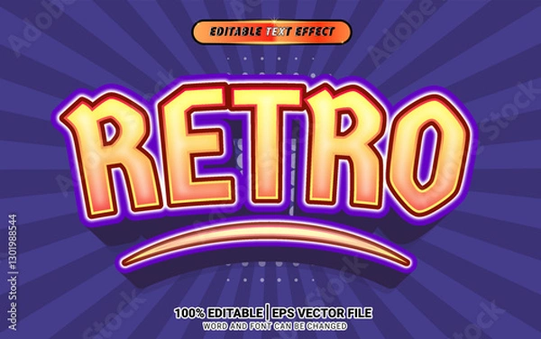 Fototapeta vintage retro 3d text effect template