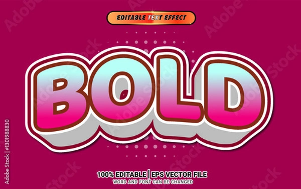 Fototapeta 3d retro bold vintage text effect template