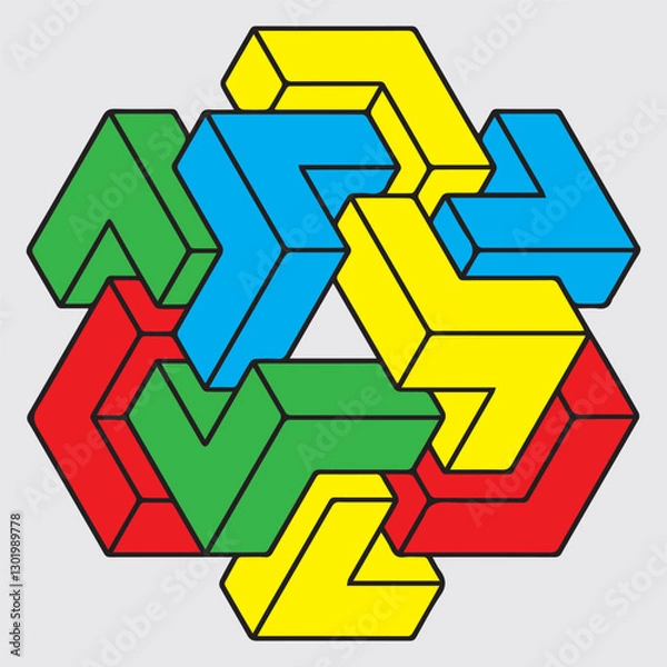 Fototapeta recycling symbol made of arrow, abstract colorful arrows 