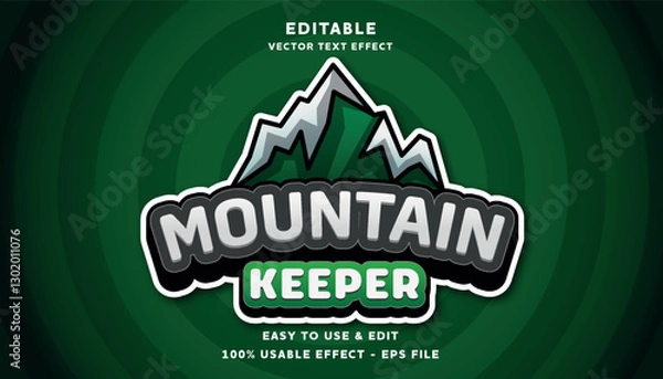 Fototapeta mountain keeper editable text effect with modern and simple style