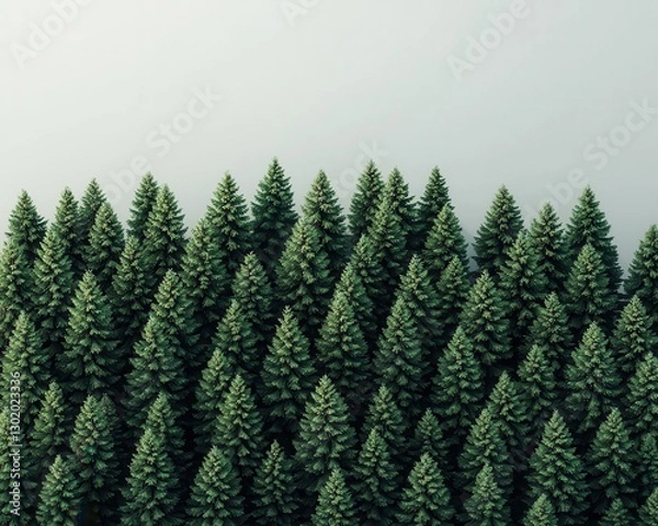 Fototapeta A thriving forest where midheight trees represent midcap stocks, Mid Cap Stocks, steady market growth