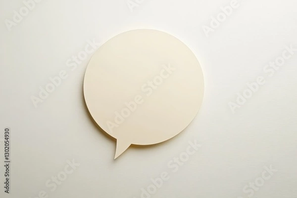 Fototapeta An isolated beige speech bubble placed on a white surface